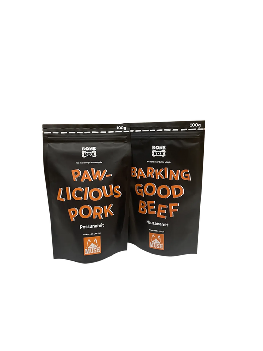 PAWLICIOUS PORK + BARKING GOOD BEEF